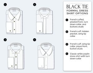 Infographic of 4 dress shirt options 